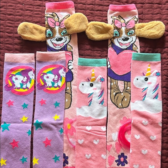 Disney Pink and Blue Character Socks with 3D Ears! Unicorn! 🦄 - Picture 7 of 8